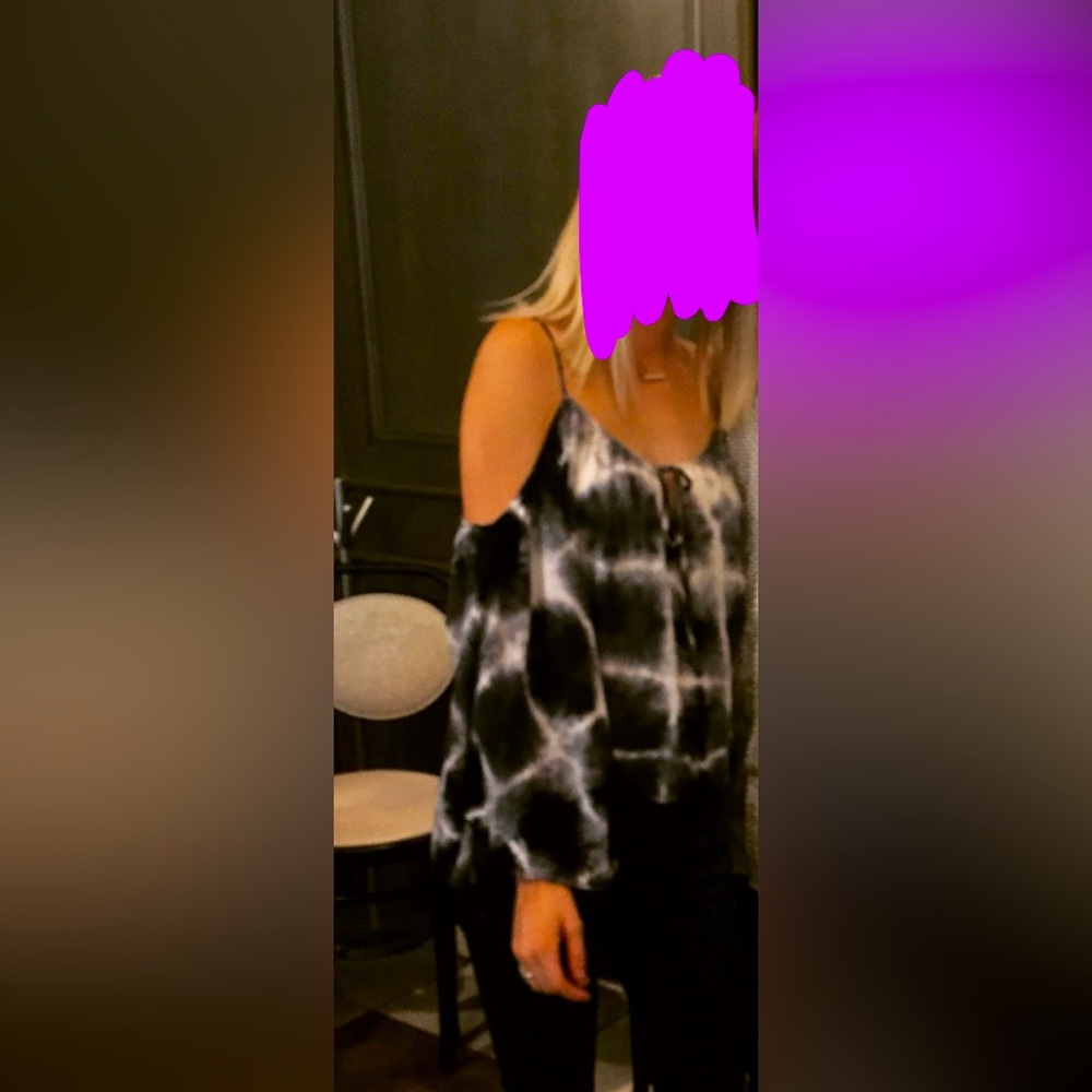 Acid-Wash Flowy Blouse